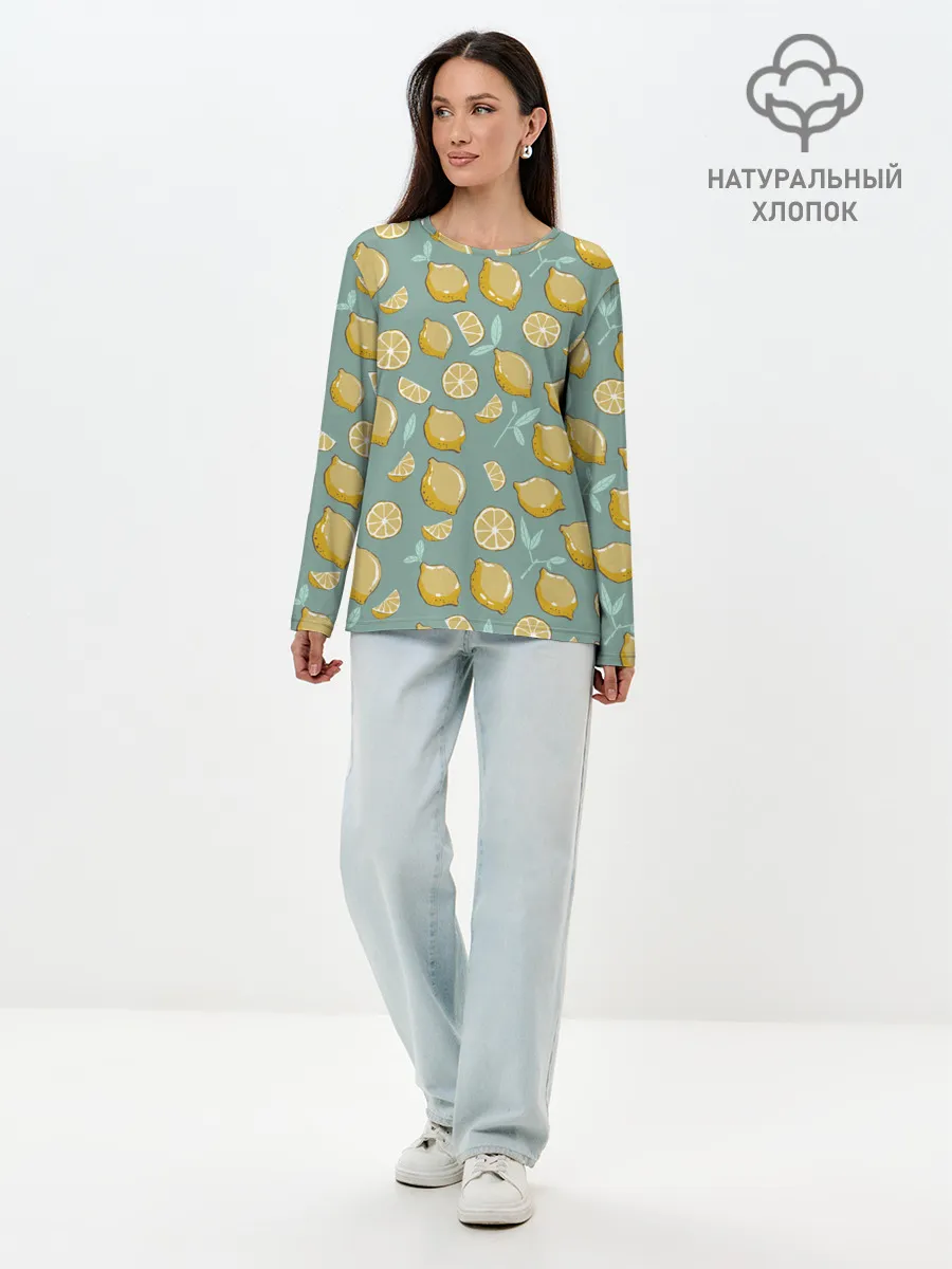 Лонгслив женский. Хлопок / Lemon
