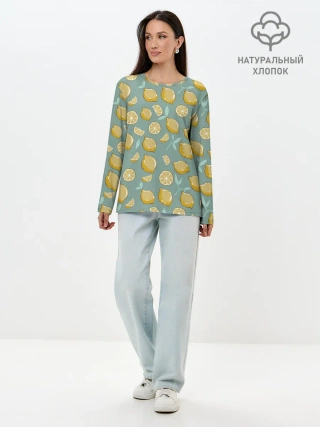 Лонгслив женский. Хлопок / Lemon