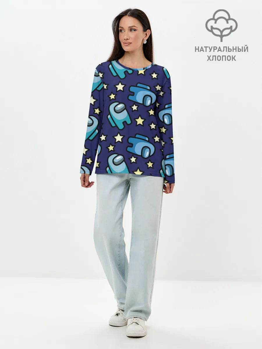 Лонгслив женский. Хлопок / Among Us | Звёзды