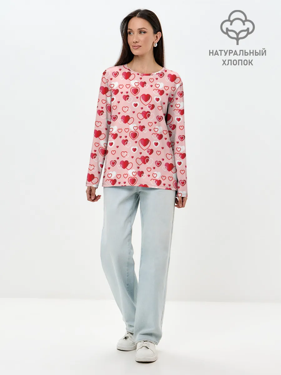 Лонгслив женский. Хлопок / Любовь