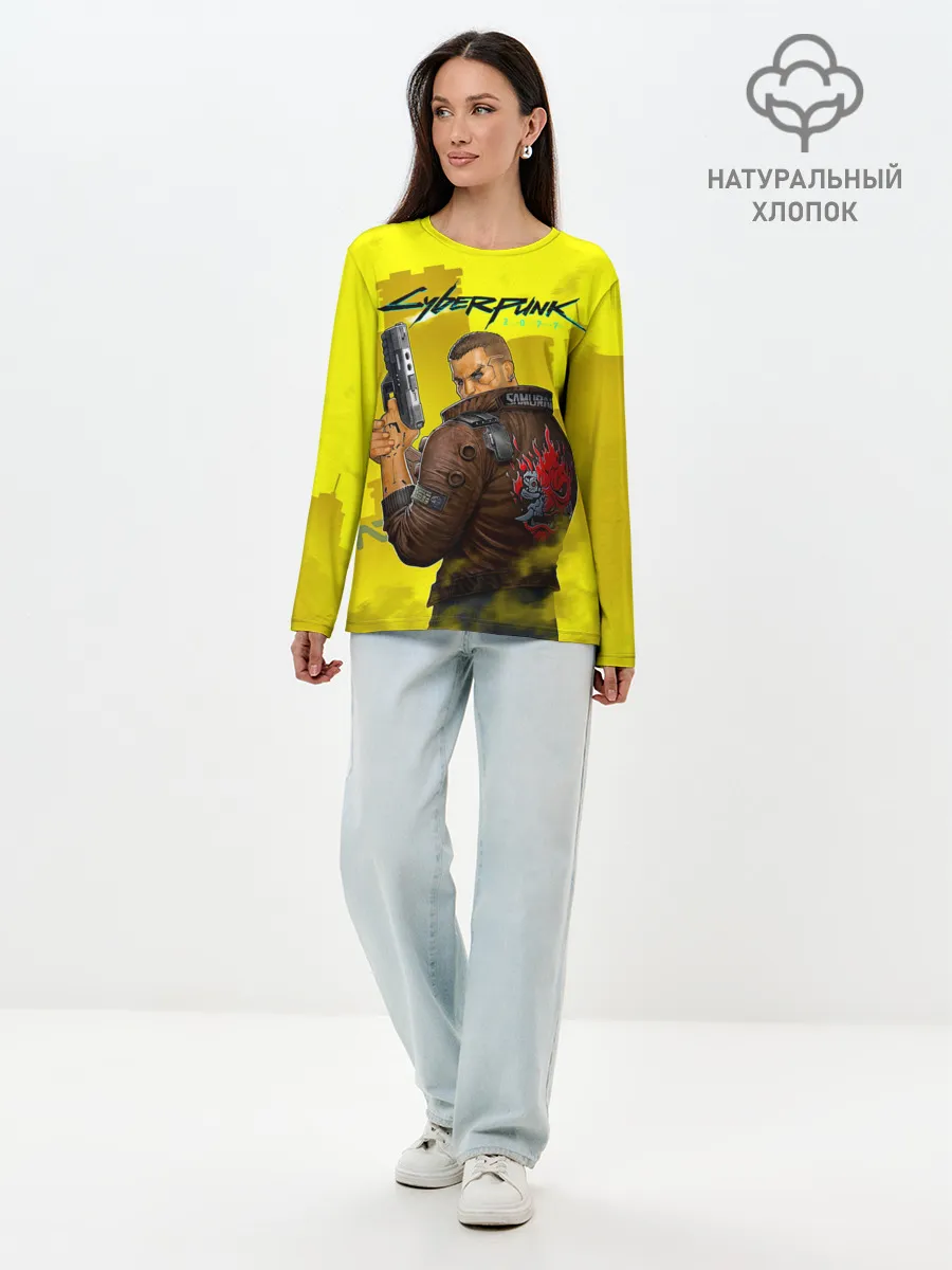 Лонгслив женский. Хлопок / Cyberpunk 2077