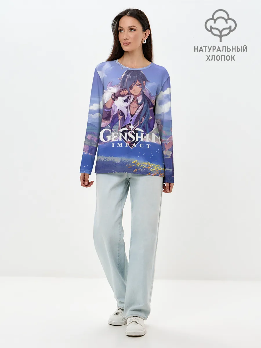 Лонгслив женский. Хлопок / Genshin impact | Kaeya