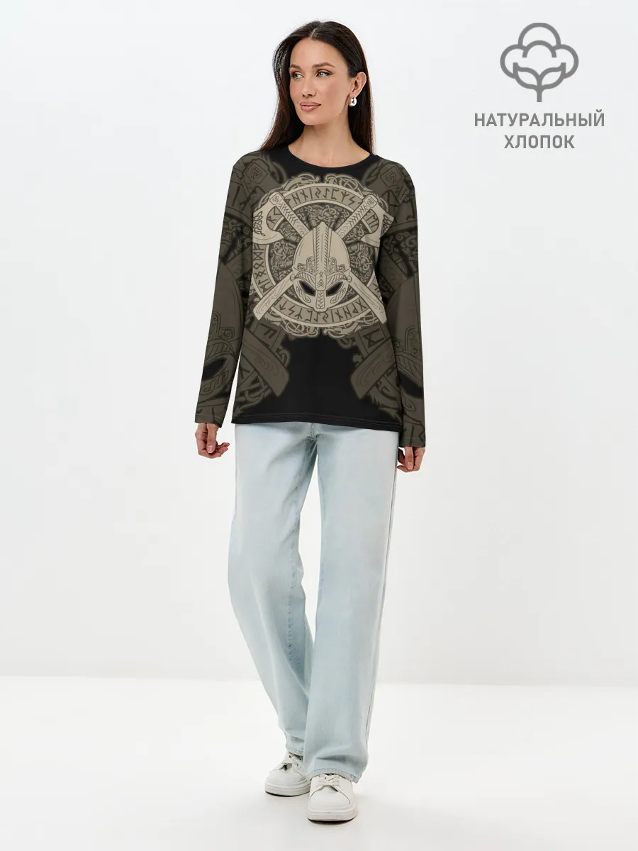 Лонгслив женский. Хлопок / Воин