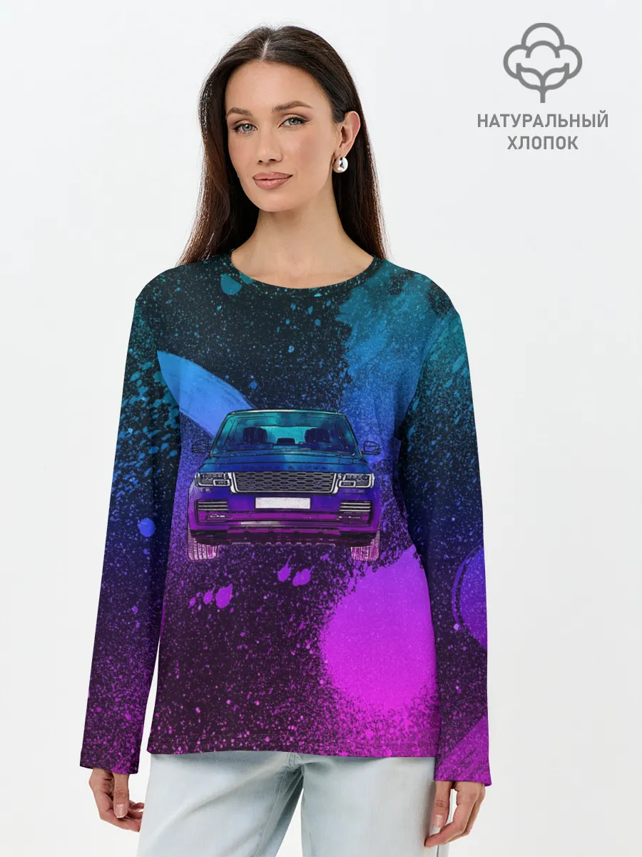 Лонгслив женский. Хлопок / LAND ROVER NEON