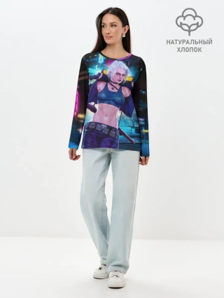 Лонгслив женский. Хлопок / Cyberpunk 2077 | Цири