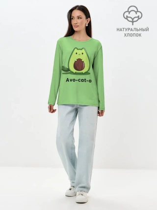 Лонгслив женский. Хлопок / Avo - cat - o