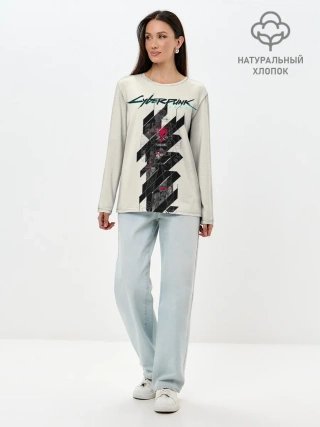 Лонгслив женский. Хлопок / Cyberpunk 2077
