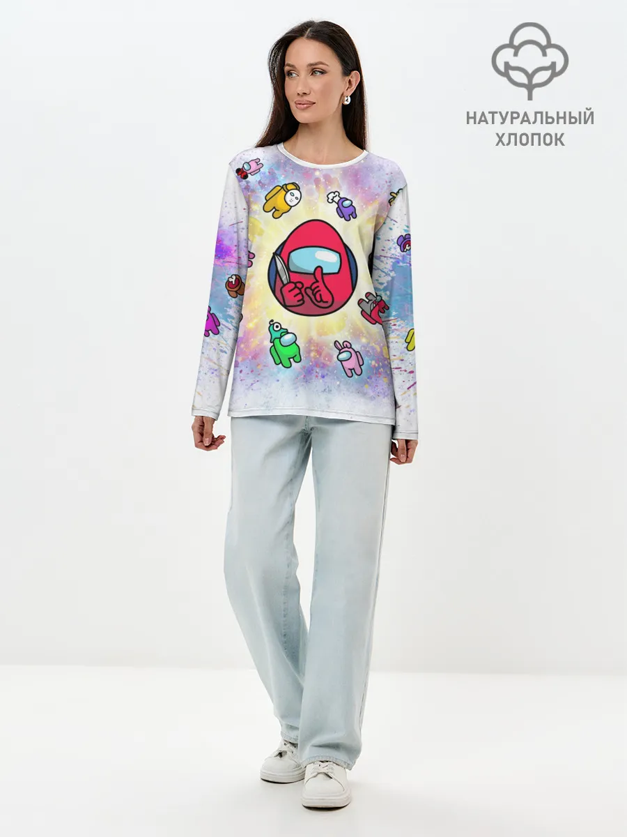 Лонгслив женский. Хлопок / Among us space