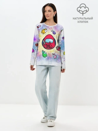 Лонгслив женский. Хлопок / Among us space