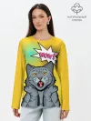 Лонгслив женский. Хлопок / Pop Art Cat | Wow