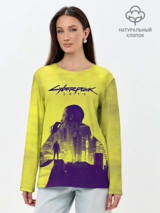 Лонгслив женский. Хлопок / Cyberpunk 2077