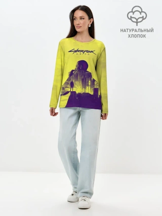 Лонгслив женский. Хлопок / Cyberpunk 2077