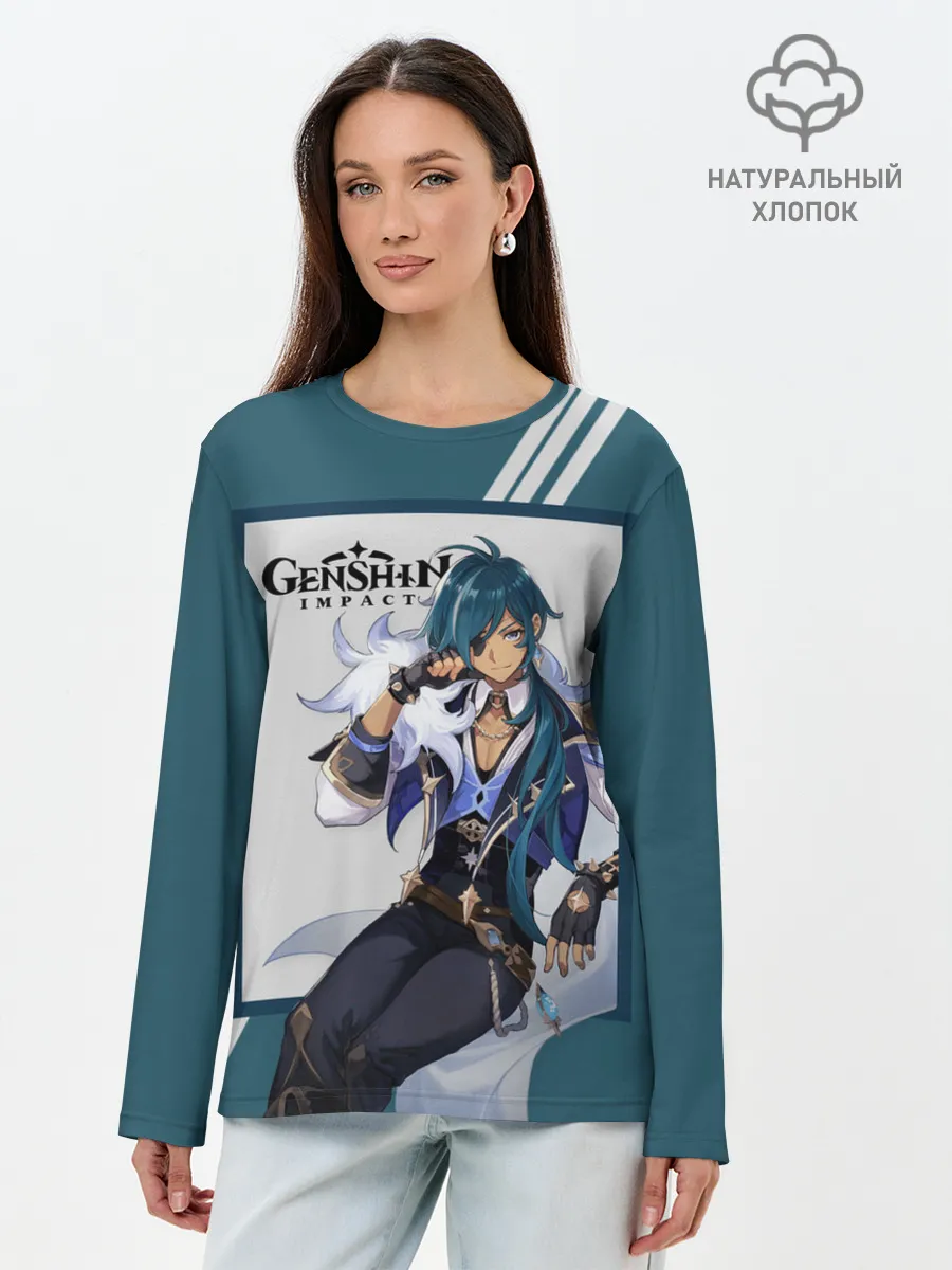 Лонгслив женский. Хлопок / Кэйа - Genshin Impact