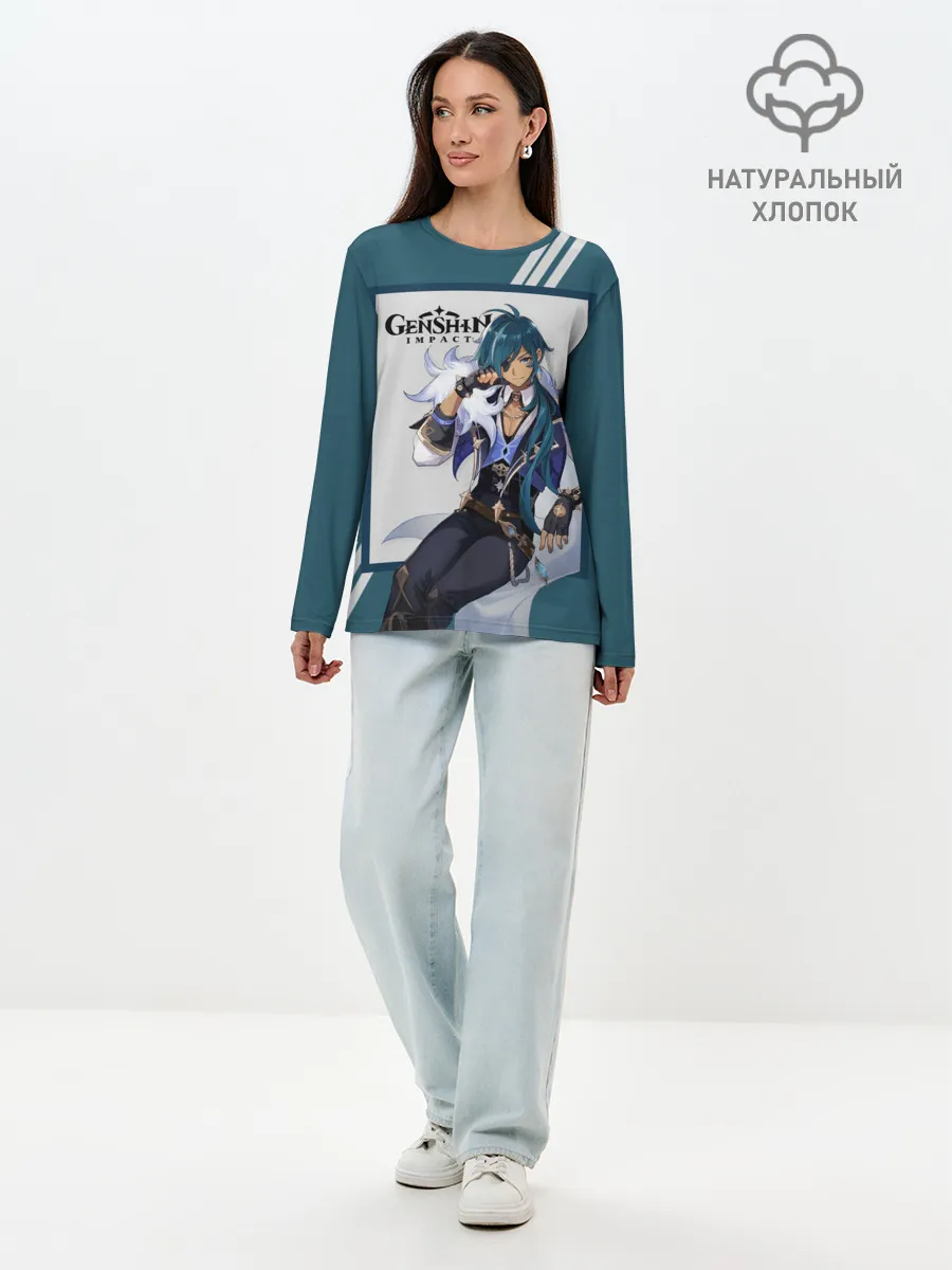 Лонгслив женский. Хлопок / Кэйа - Genshin Impact
