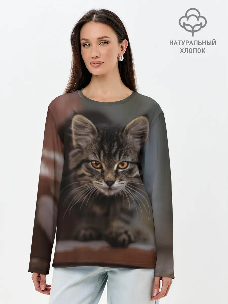 Лонгслив женский. Хлопок / мой внутренний зверь