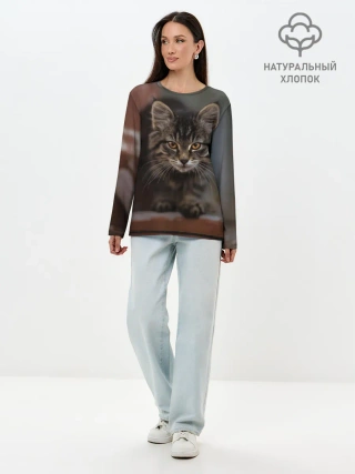 Лонгслив женский. Хлопок / мой внутренний зверь