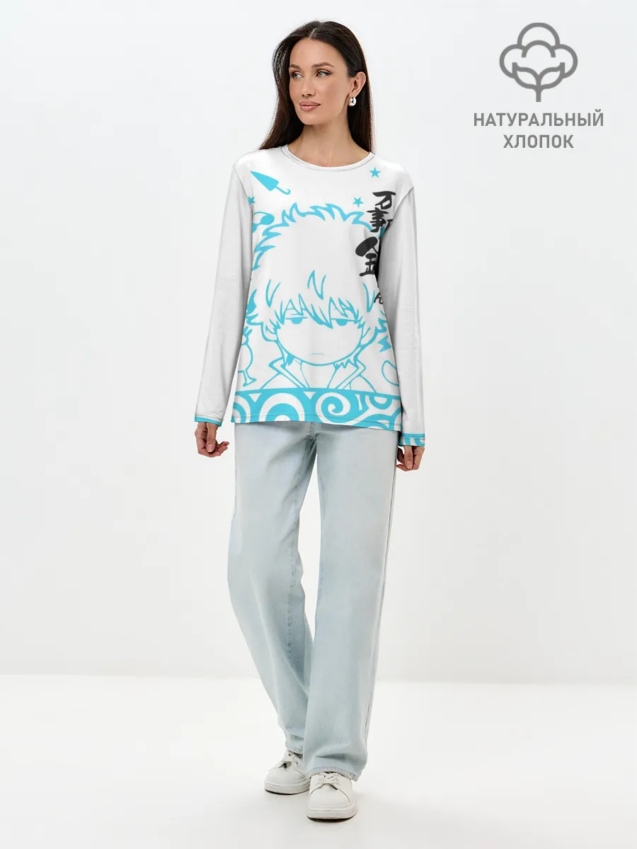 Лонгслив женский. Хлопок / Самурай Гинтоки