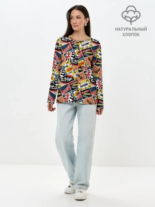 Лонгслив женский. Хлопок / Взрывы