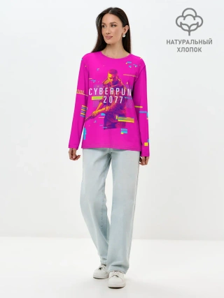 Лонгслив женский. Хлопок / Cyberpunk 2077