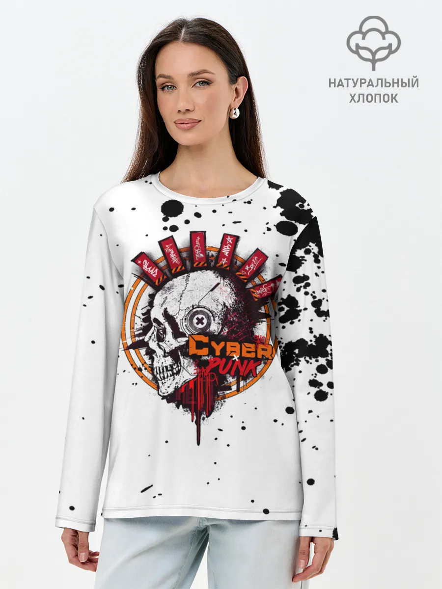 Лонгслив женский. Хлопок / Cyberpunk 2077