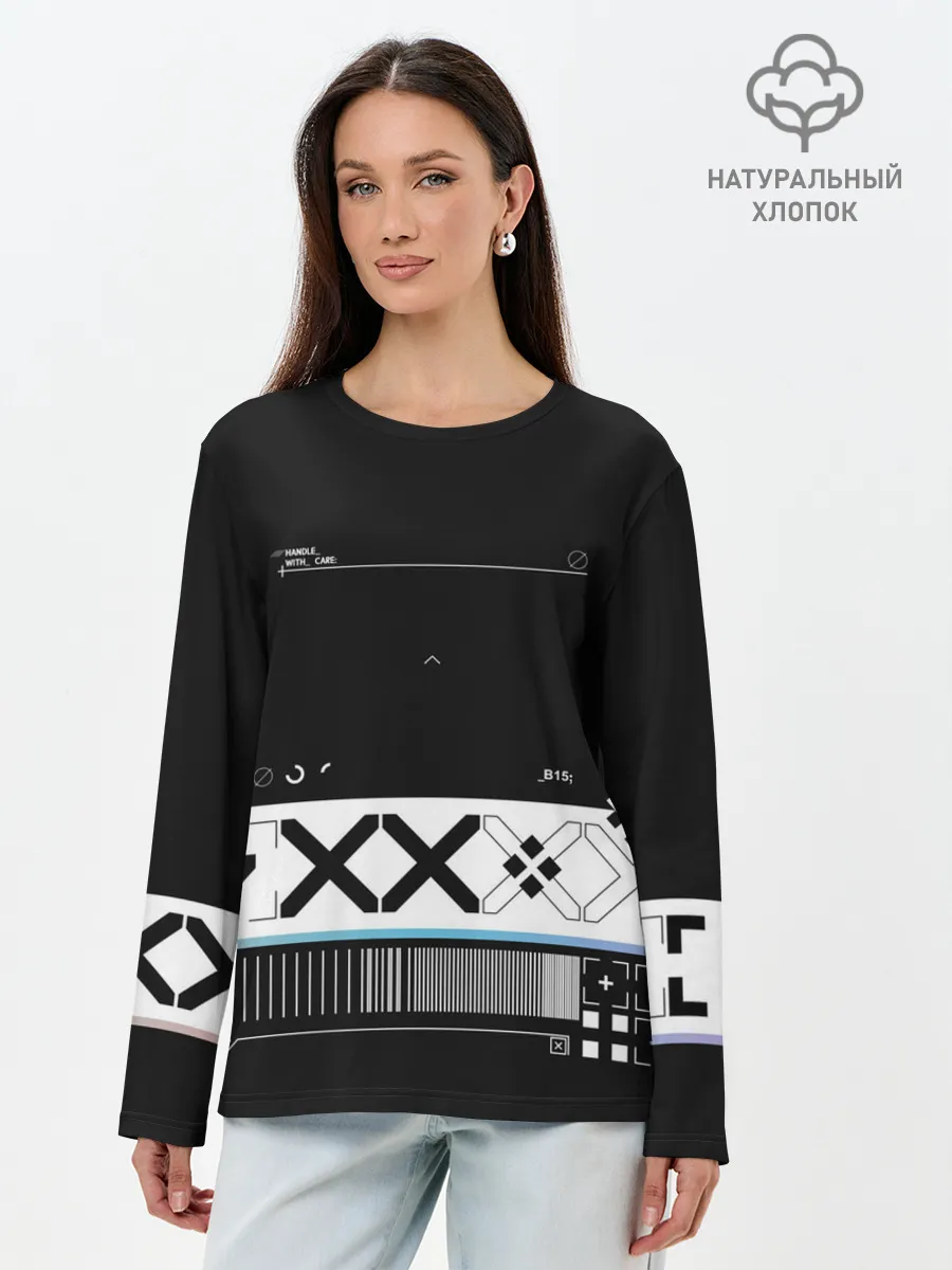 Лонгслив женский. Хлопок / Printstream | Поток информации