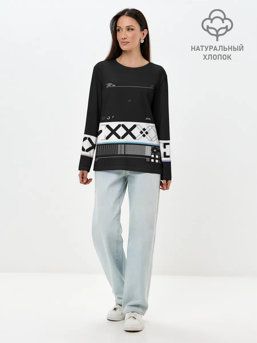 Лонгслив женский. Хлопок / Printstream | Поток информации