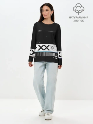 Лонгслив женский. Хлопок / Printstream | Поток информации