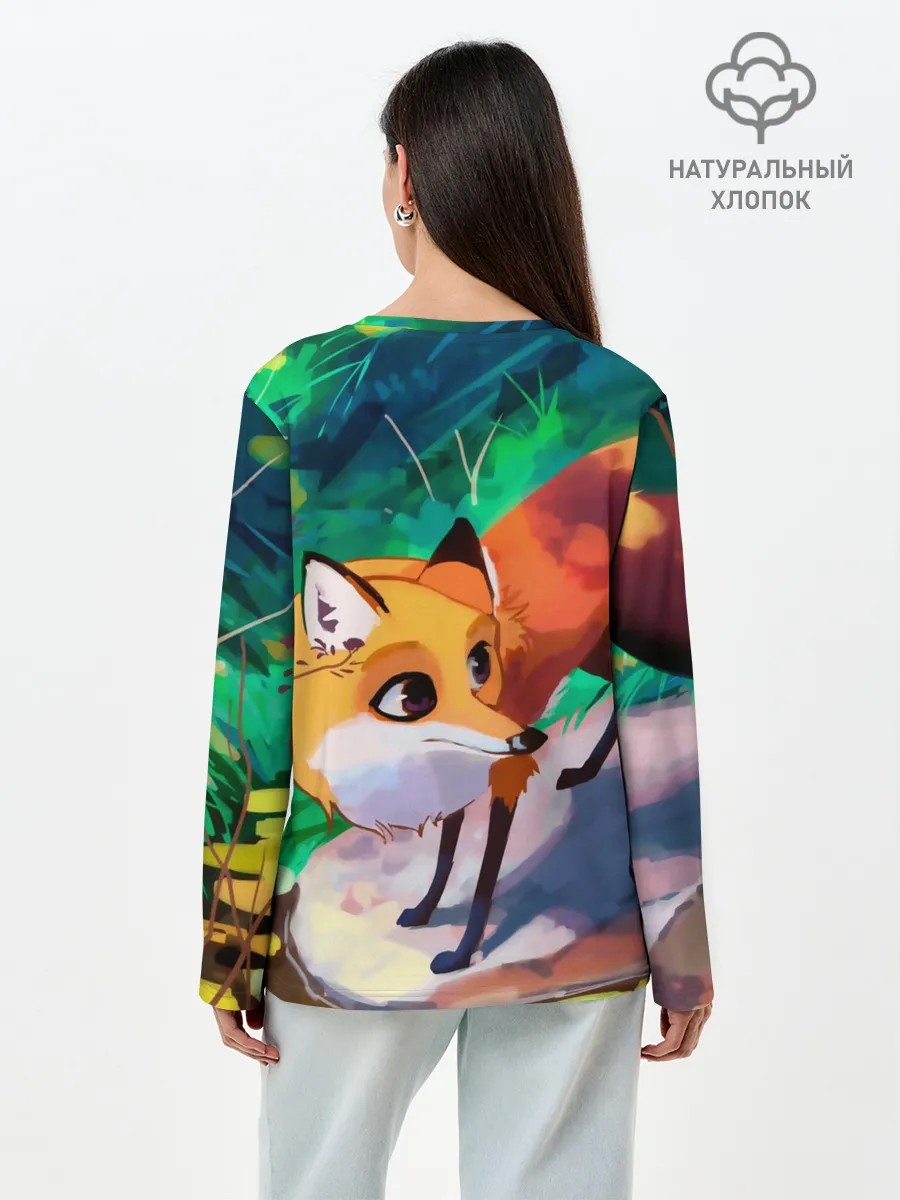 Лонгслив женский. Хлопок / Лисичка