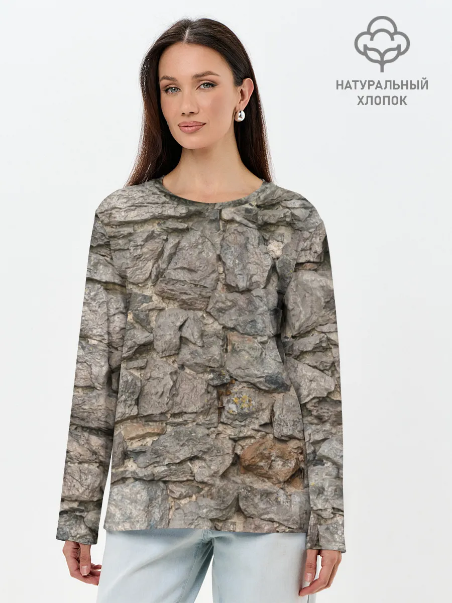 Лонгслив женский. Хлопок / Сломанная стена