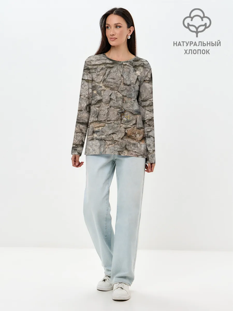 Лонгслив женский. Хлопок / Сломанная стена