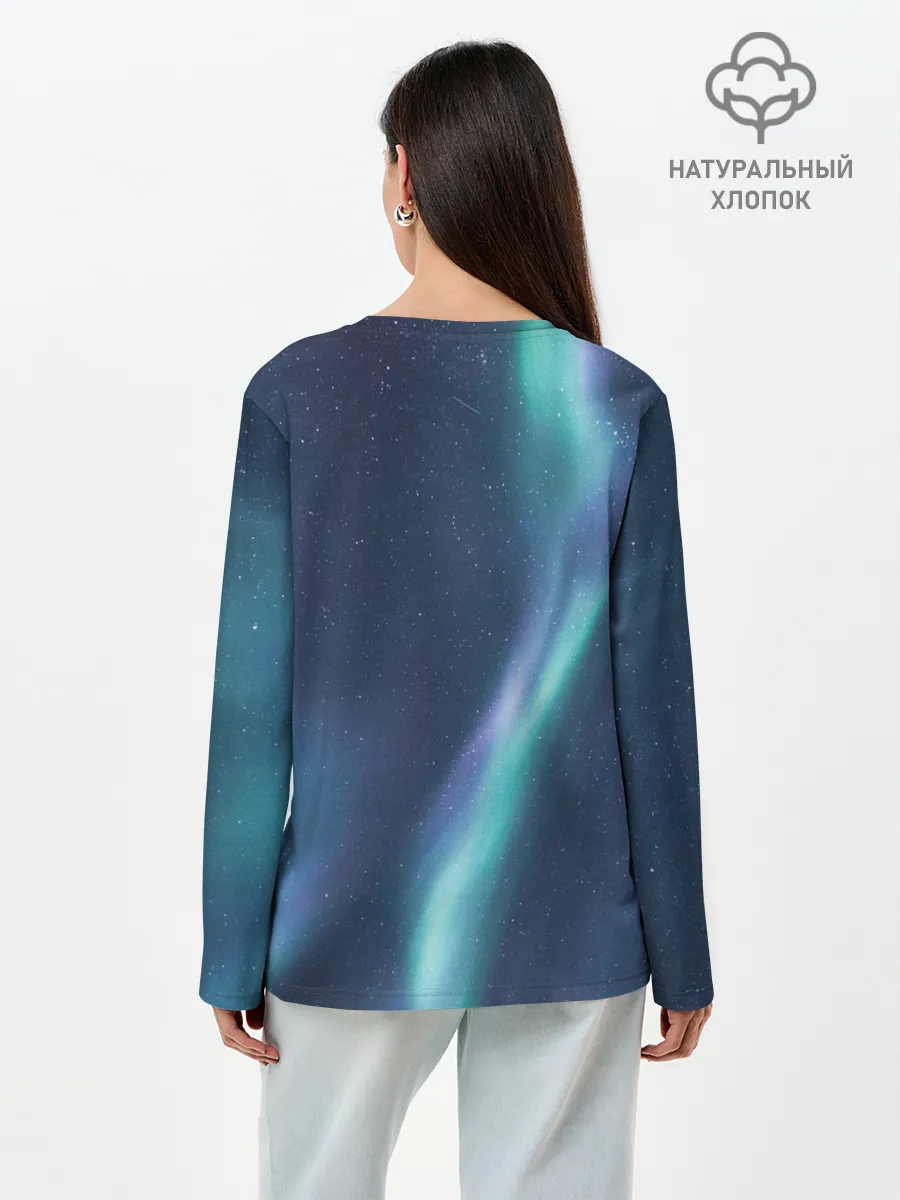 Лонгслив женский. Хлопок / Северное Сияние