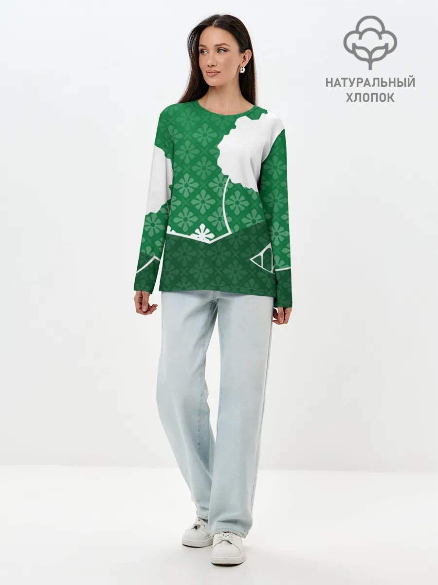 Лонгслив женский. Хлопок / Дерево