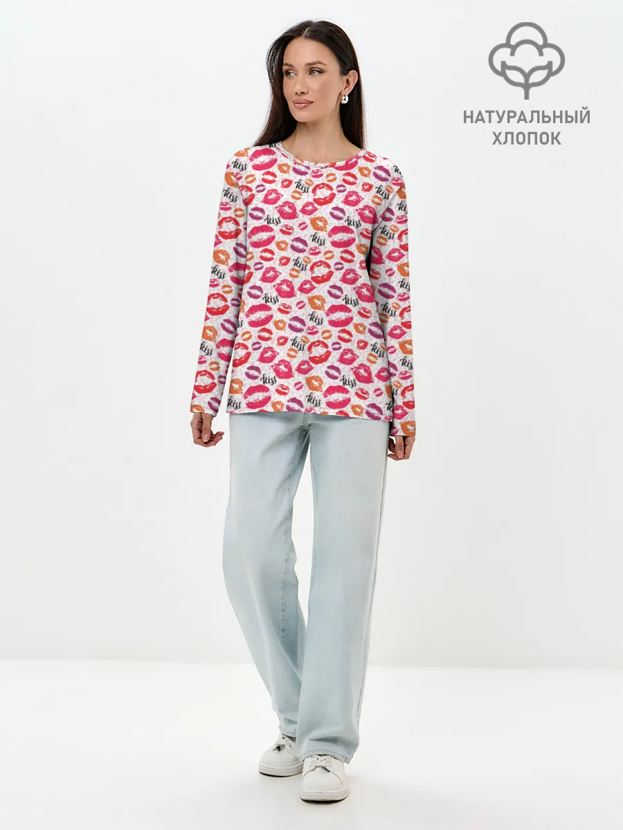 Лонгслив женский. Хлопок / Kiss