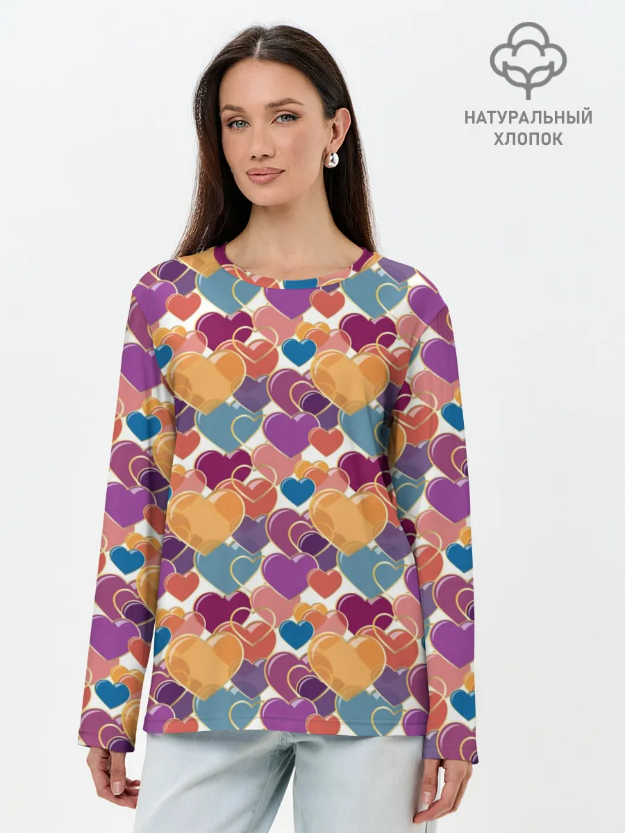 Лонгслив женский. Хлопок / Любовь