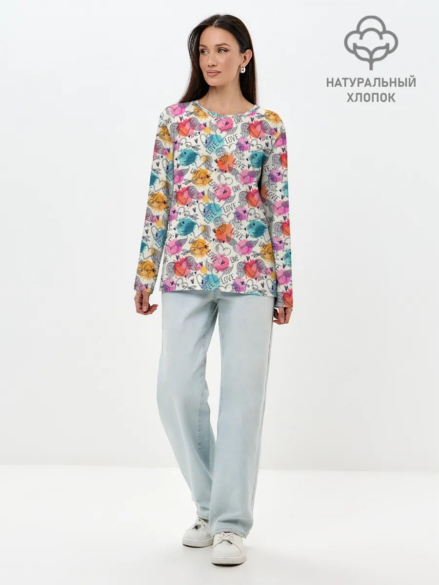 Лонгслив женский. Хлопок / Love
