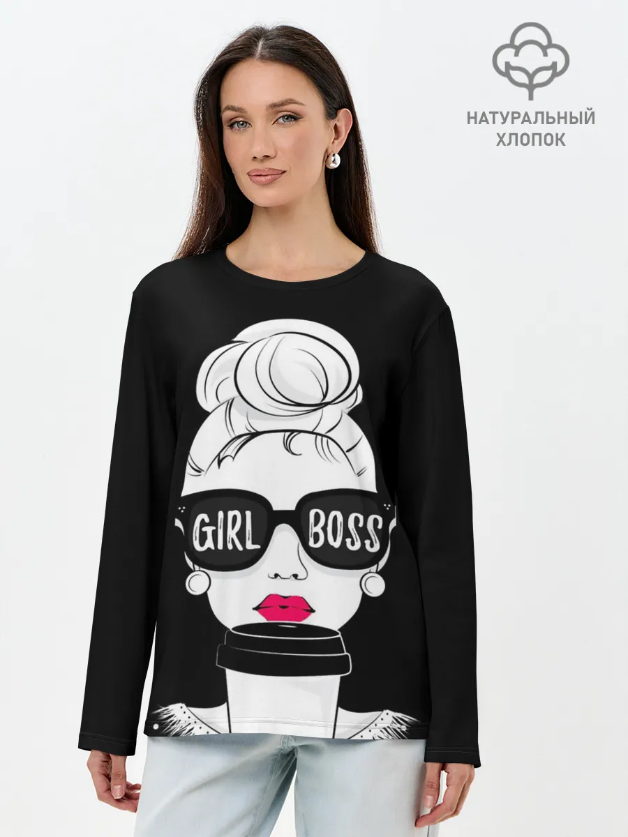 Лонгслив женский. Хлопок / Girl Boss