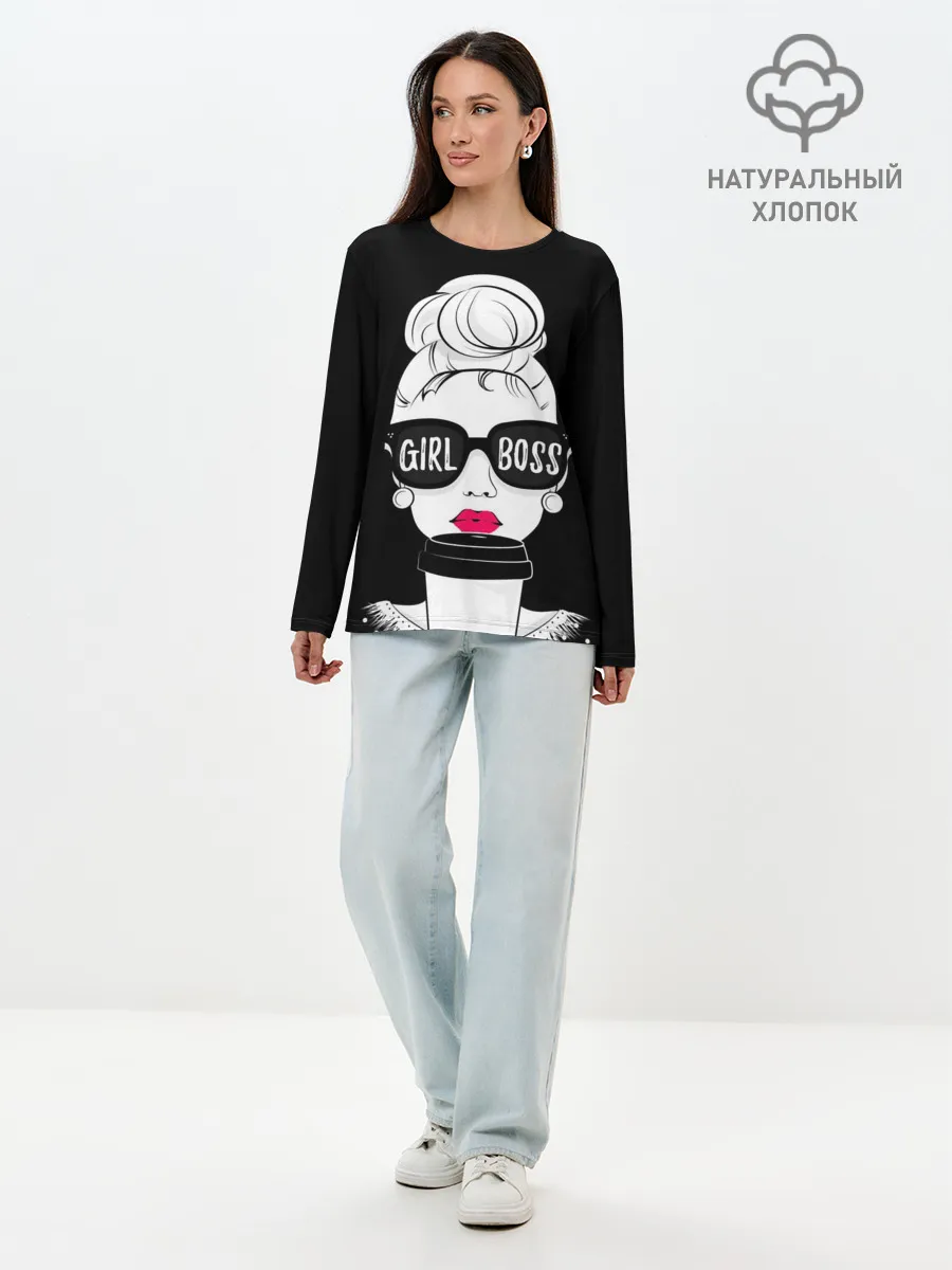 Лонгслив женский. Хлопок / Girl Boss