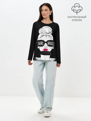 Лонгслив женский. Хлопок / Girl Boss