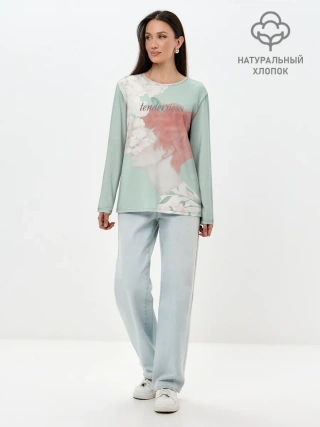 Лонгслив женский. Хлопок / Нежность
