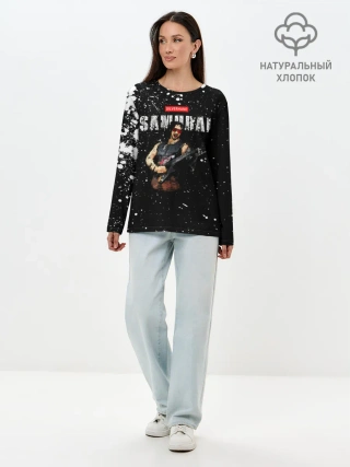 Лонгслив женский. Хлопок / SAMURAI Cyberpunk 2077