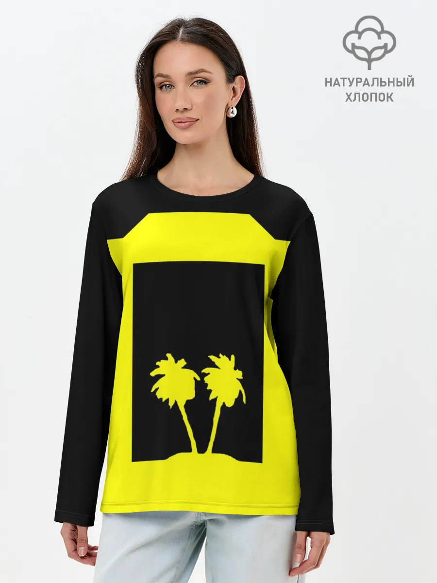 Лонгслив женский. Хлопок / Cyberpunk 2077 nightcity