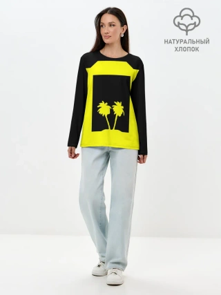 Лонгслив женский. Хлопок / Cyberpunk 2077 nightcity