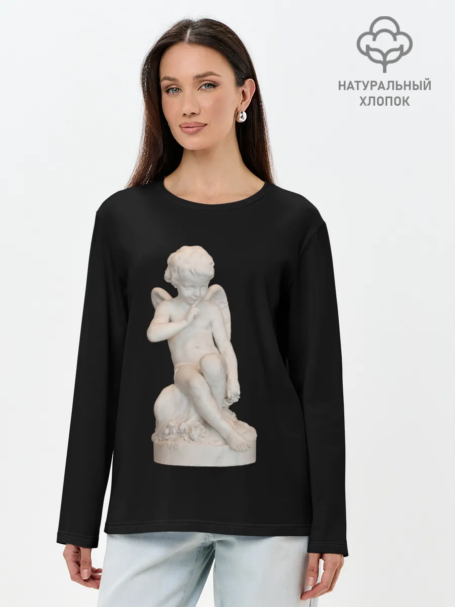 Лонгслив женский. Хлопок / Амур Купидон грозящий