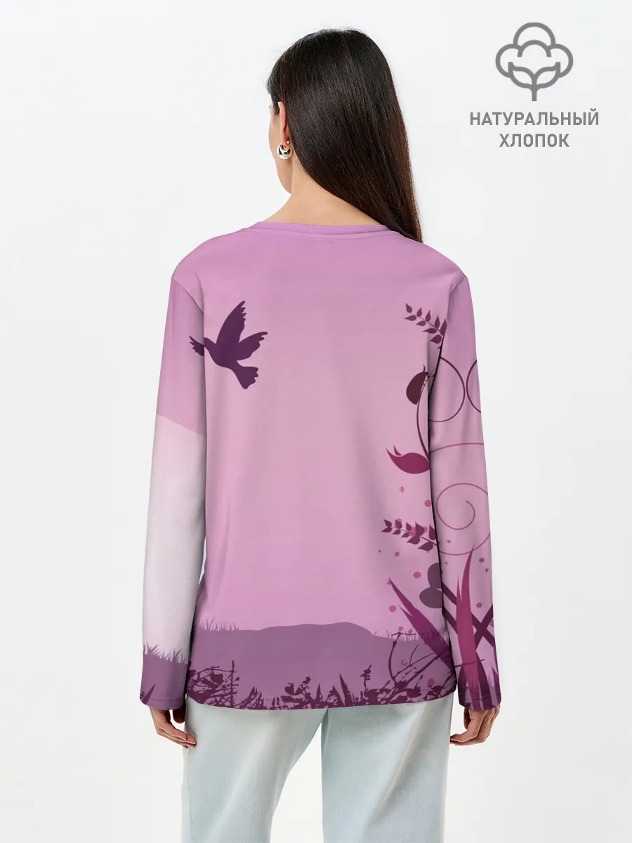 Лонгслив женский. Хлопок / Природа