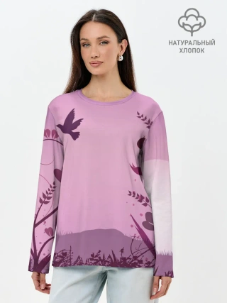 Лонгслив женский. Хлопок / Природа