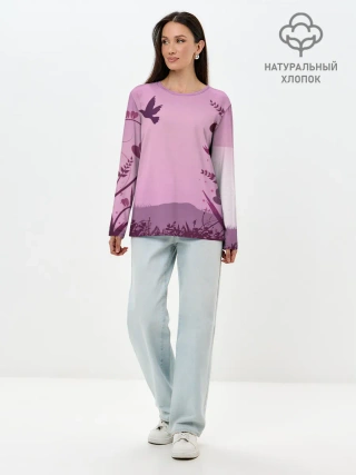 Лонгслив женский. Хлопок / Природа