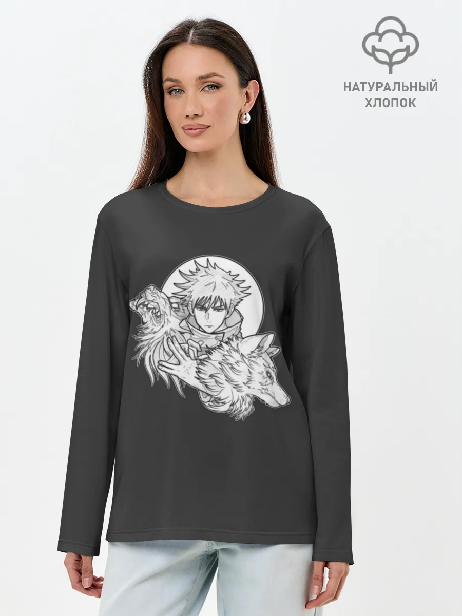 Лонгслив женский. Хлопок / Megumi с волком