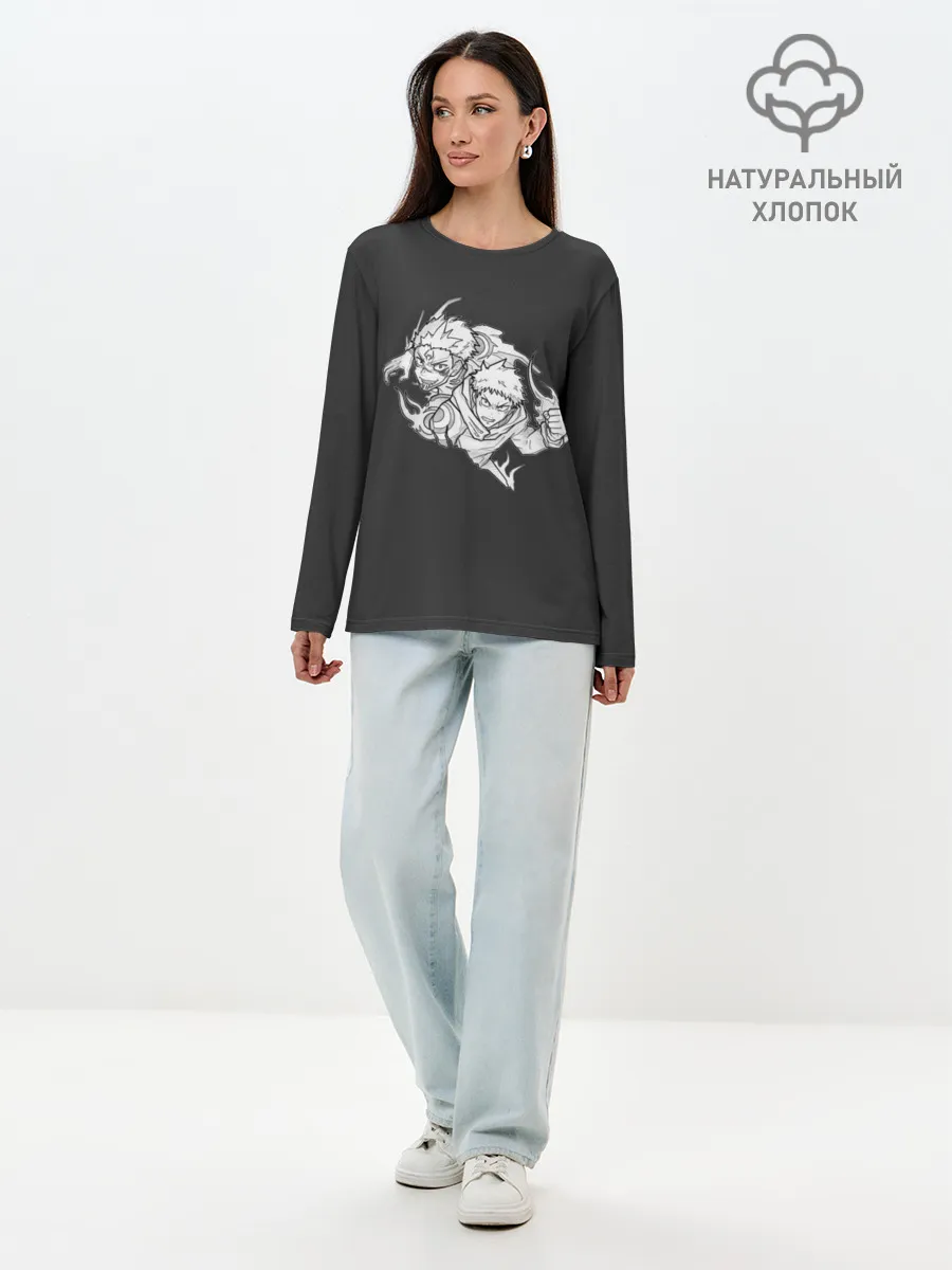 Лонгслив женский. Хлопок / Сукуна/Итадори