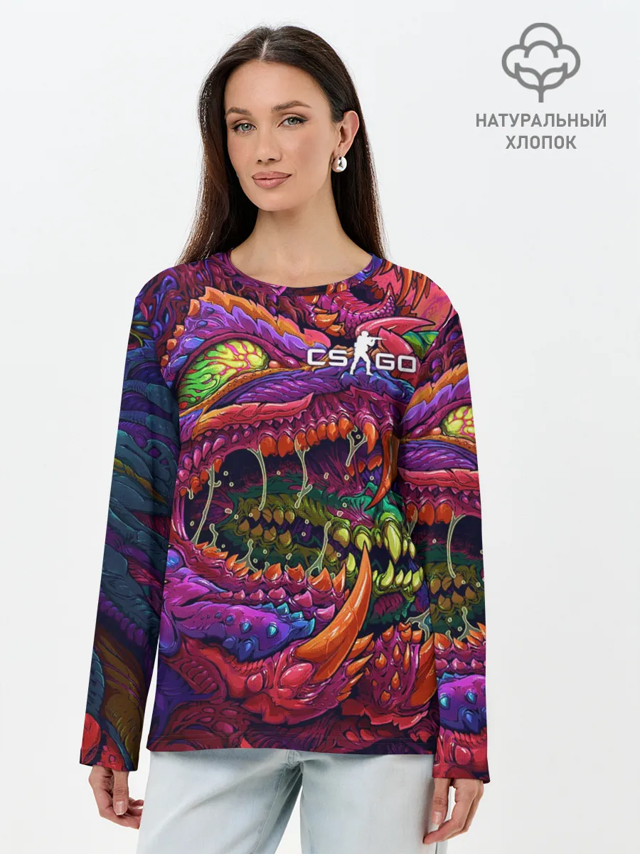 Лонгслив женский. Хлопок / CS GO | Hyper Beast