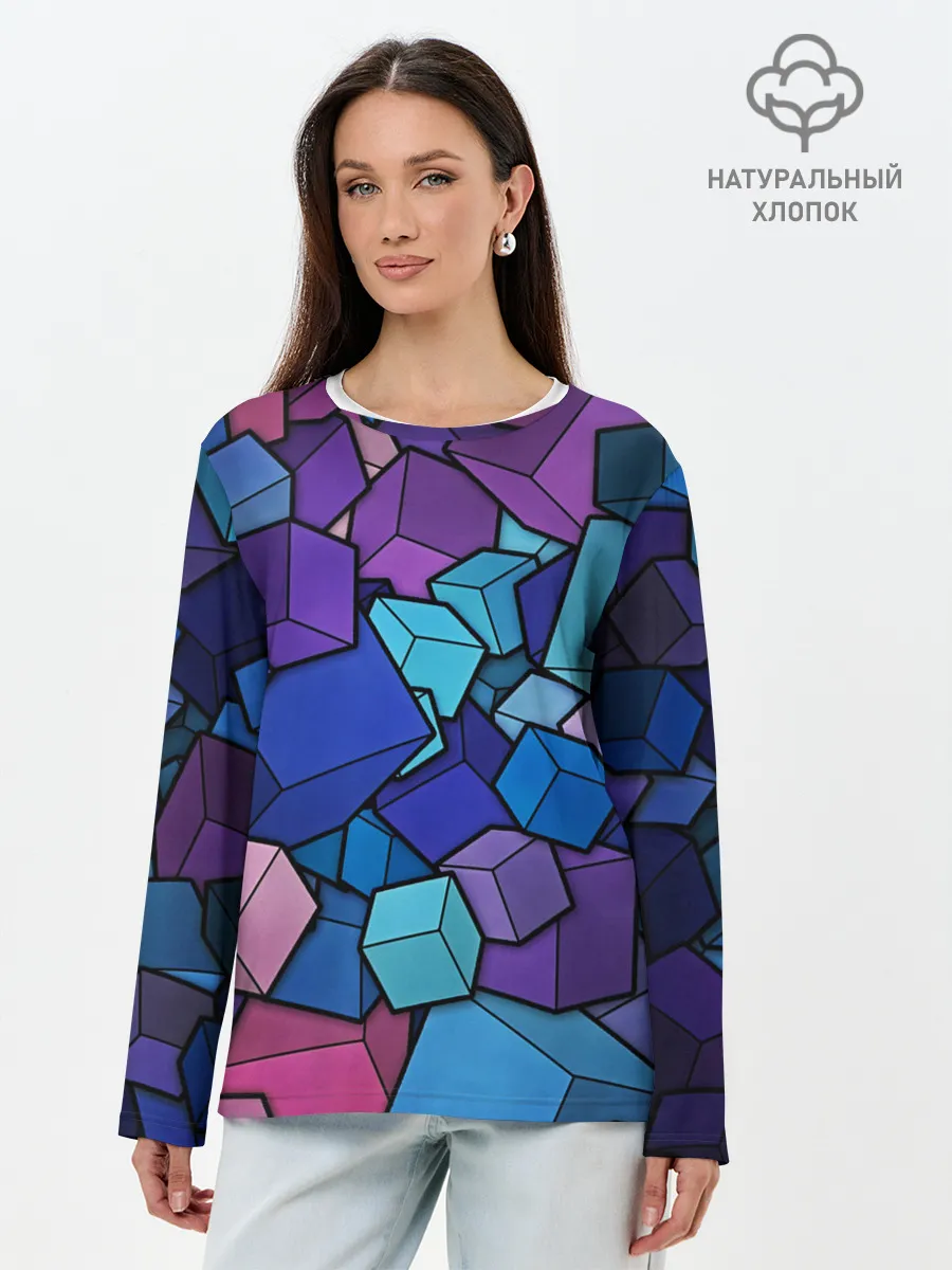 Лонгслив женский. Хлопок / Vector-Shape